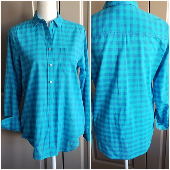 J. Crew Tops - SOLD - J Crew Button Up Blue Shirt (SZ S)